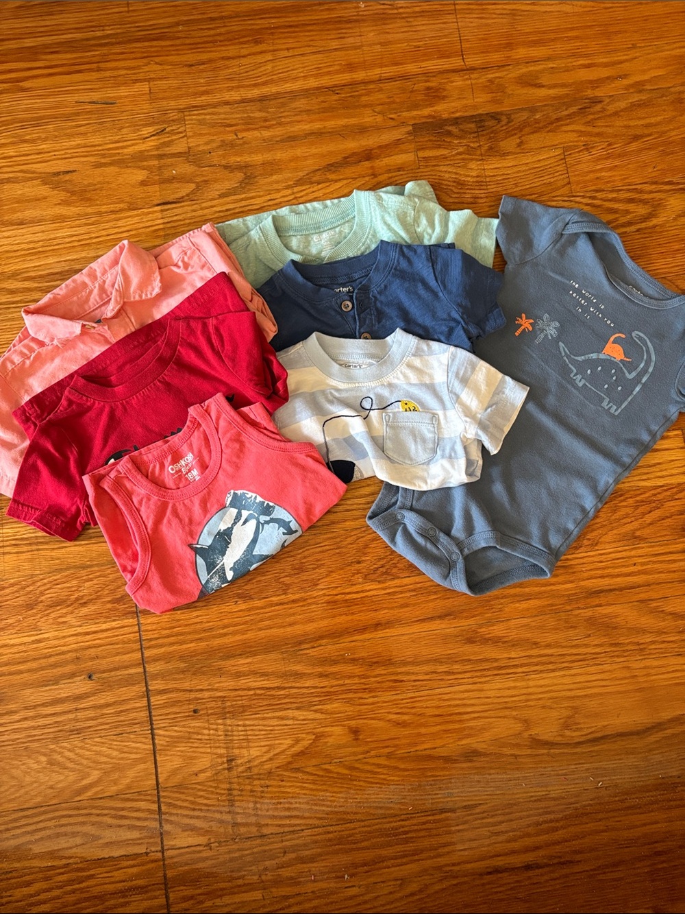 Baby Boys Mixed Color Short Sleeve Tops - 18m